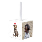 Wirehaired Pointer Dog Two Photo Christmas Holiday Decoratie (Achter hoekig)