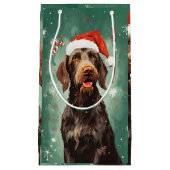Wirehaired Pointer Kerstborstel schilderen artwor Klein Cadeauzakje (Voorkant)