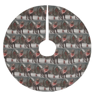 Wirehaired Pointing Dog in Sneeuw Kerstmis Kerstboom Rok