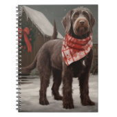 Wirehaired Pointing Dog in Sneeuw Kerstmis Notitieboek (Voorkant)