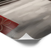 Wirehaired Pointing Dog in Sneeuw Kerstmis Perfect Poster (Hoek)