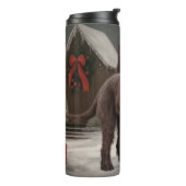 Wirehaired Pointing Dog in Sneeuw Kerstmis Thermosbeker (Gedraaid links)