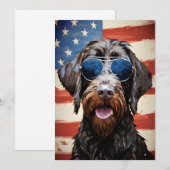 Wirehaired Pointing Griffon 4th of July Independen Feestdagenkaart (Voorkant / Achterkant)
