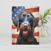 Wirehaired Pointing Griffon 4th of July Independen Feestdagenkaart (Staand voorkant)