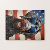 Wirehaired Pointing Griffon 4th of July Independen Legpuzzel (Horizontaal)