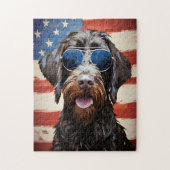 Wirehaired Pointing Griffon 4th of July Independen Legpuzzel (Verticaal)