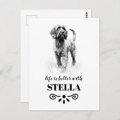 Wirehaired Pointing Griffon Aangepaste hondennaam Briefkaart (Voorkant / Achterkant)