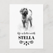 Wirehaired Pointing Griffon Aangepaste hondennaam Briefkaart (Voorkant)