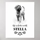 Wirehaired Pointing Griffon Aangepaste hondennaam Poster (Voorkant)