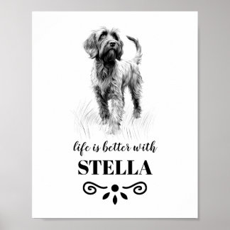 Wirehaired Pointing Griffon Aangepaste hondennaam Poster