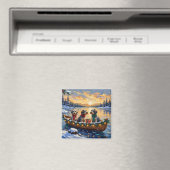 Wirehaired Pointing Griffon Christmas Boat Holiday Magneet (Insitu (Vaatwasser))