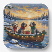 Wirehaired Pointing Griffon Christmas Boat Holiday Papieren Bordje (Voorkant)