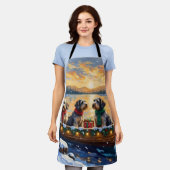 Wirehaired Pointing Griffon Christmas Boat Holiday Schort (Gedragen)