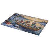 Wirehaired Pointing Griffon Christmas Boat Holiday Snijplank (Hoek)