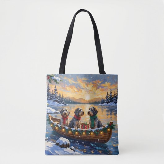 Wirehaired Pointing Griffon Christmas Boat Holiday Tote Bag (Voorkant)