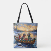 Wirehaired Pointing Griffon Christmas Boat Holiday Tote Bag (Achterkant)