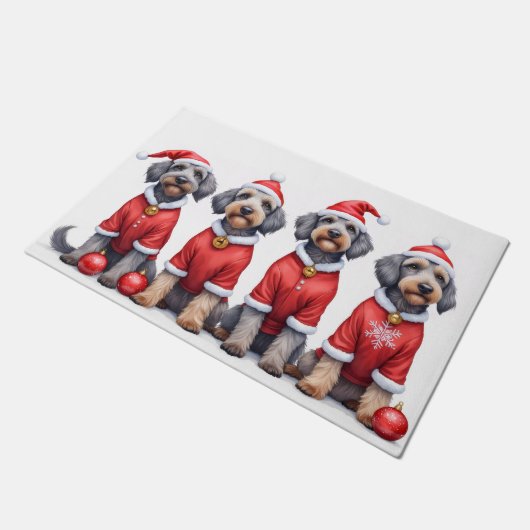 Wirehaired Pointing Griffon Christmas Dress Santa  Deurmat (Schuin)