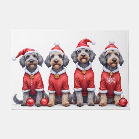 Wirehaired Pointing Griffon Christmas Dress Santa  Deurmat (Voorkant)
