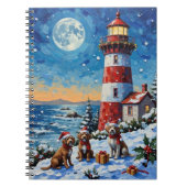 Wirehaired Pointing Griffon Christmas Lighthouse Notitieboek (Voorkant)