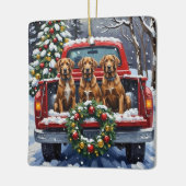 Wirehaired Pointing Griffon Christmas Red Truck Keramisch Ornament (Links)