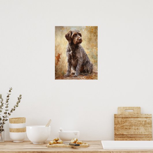 Wirehaired Pointing Griffon Dog Art Print Poster (Keuken)