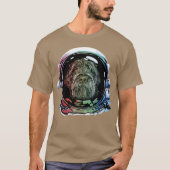 Wirehaired Pointing Griffon Dog Astronaut Hondenfa T-shirt (Voorkant)