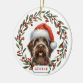 Wirehaired Pointing Griffon Dog Ceramic Ornament (Links)