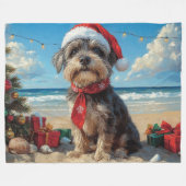 Wirehaired Pointing Griffon Dog Christmas Beach Fleece Deken (Voorkant (Horizontaal))