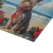 Wirehaired Pointing Griffon Dog Christmas Beach Snijplank (Hoek)