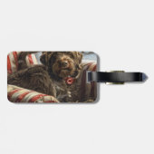 Wirehaired Pointing Griffon Dog Kerstfeest Bagagelabel (Achterkant horizontaal)