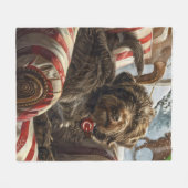 Wirehaired Pointing Griffon Dog Kerstfeest Fleece Deken (Voorkant (Horizontaal))
