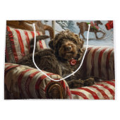 Wirehaired Pointing Griffon Dog Kerstfeest Groot Cadeauzakje (Voorkant)