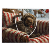 Wirehaired Pointing Griffon Dog Kerstfeest Groot Cadeauzakje (Achterkant)