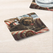 Wirehaired Pointing Griffon Dog Kerstfeest Kartonnen Onderzetters (Schuin)