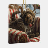 Wirehaired Pointing Griffon Dog Kerstfeest Keramisch Ornament (Rechts)