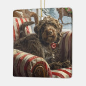 Wirehaired Pointing Griffon Dog Kerstfeest Keramisch Ornament (Links)