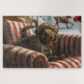 Wirehaired Pointing Griffon Dog Kerstfeest Legpuzzel (Horizontaal)