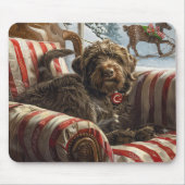 Wirehaired Pointing Griffon Dog Kerstfeest Muismat (Voorkant)