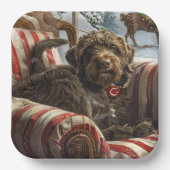 Wirehaired Pointing Griffon Dog Kerstfeest Papieren Bordje (Voorkant)