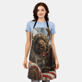 Wirehaired Pointing Griffon Dog Kerstfeest Schort (Gedragen)