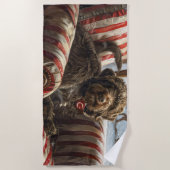 Wirehaired Pointing Griffon Dog Kerstfeest Strandlaken (Voorkant)