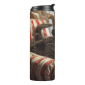 Wirehaired Pointing Griffon Dog Kerstfeest Thermosbeker (Gedraaid links)