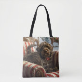 Wirehaired Pointing Griffon Dog Kerstfeest Tote Bag (Voorkant)