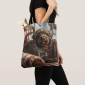 Wirehaired Pointing Griffon Dog Kerstfeest Tote Bag (Dichtbij)
