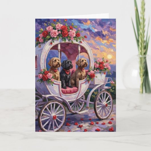 Wirehaired Pointing Griffon Dog Valentine's Day Kaart (Voorkant)