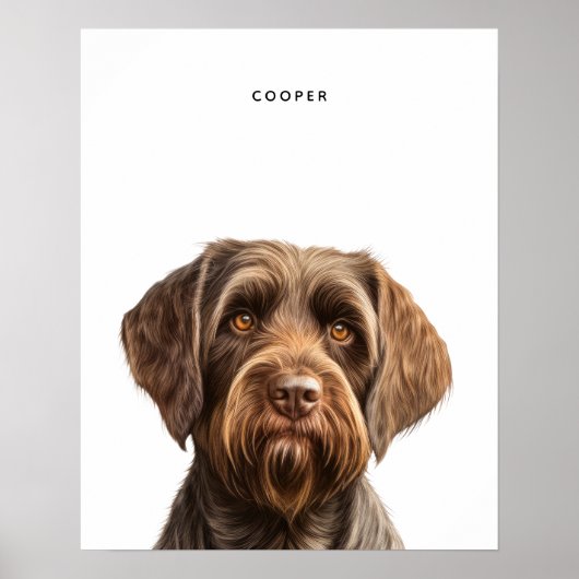 Wirehaired Pointing Griffon gepersonaliseerde prin Poster (Voorkant)