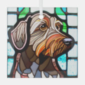 Wirehaired Pointing Griffon "Glas in lood" Glas Ornament (Voorkant)