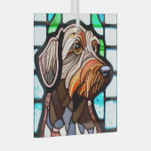 Wirehaired Pointing Griffon "Glas in lood" Glas Ornament (Voorkant Rechts)