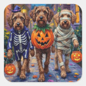 Wirehaired Pointing Griffon Halloween Costumes Vierkante Sticker (Voorkant)