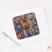 Wirehaired Pointing Griffon Halloween Costumes Vierkante Sticker (Envelop)